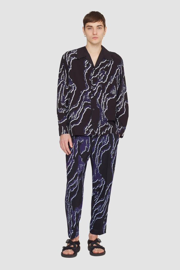 phillip lim Printed Single Pleat Tapered Trouser MIDNIGHT-WHITE