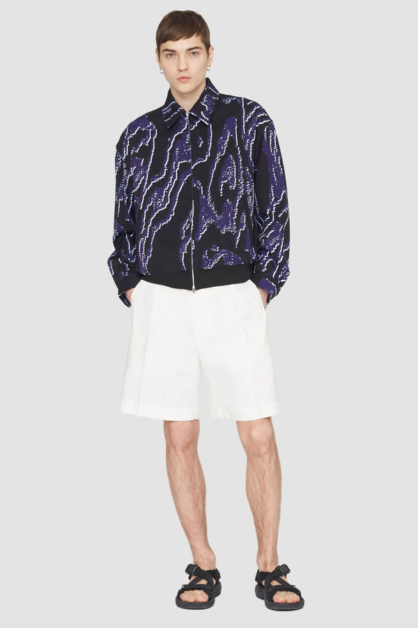 phillip lim Printed Zip-Front Bowler Jacket MIDNIGHT-WHITE