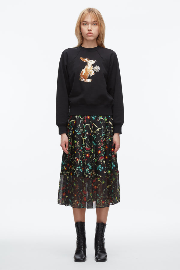 Phillip Lim Rabbit Embroidery Sweatshirt BLACK MULTI