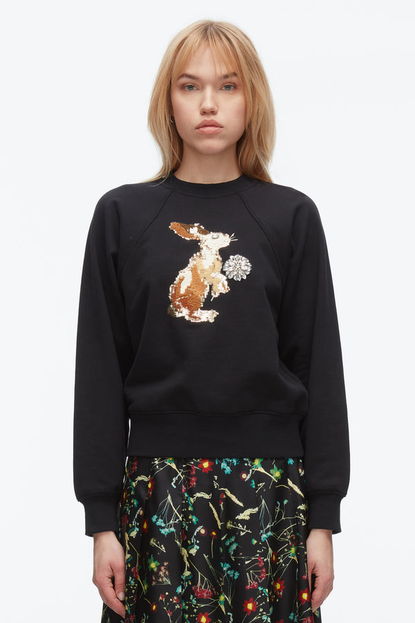 Phillip Lim Rabbit Embroidery Sweatshirt BLACK MULTI