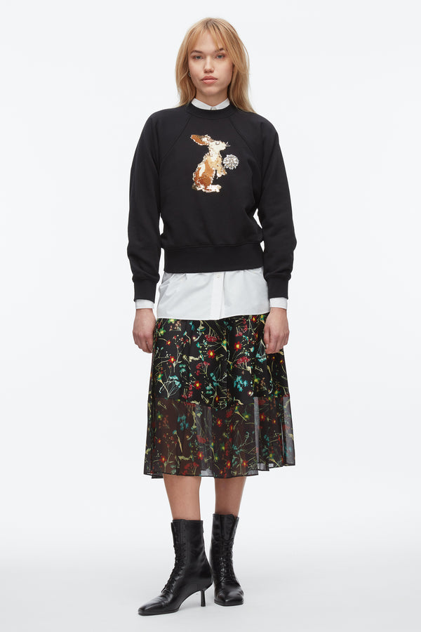 phillip lim Rabbit Embroidery Sweatshirt BLACK MULTI