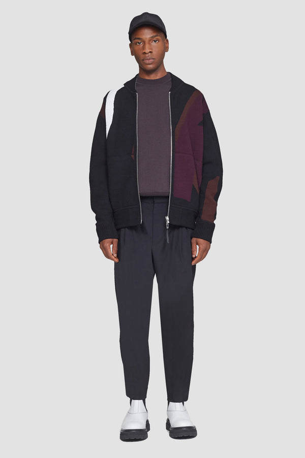 Phillip Lim Reversible Knit Varsity Jacket MIDNIGHT MULTI