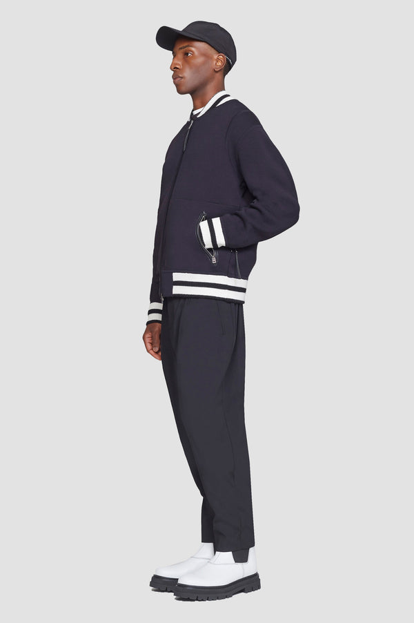 Phillip Lim Reversible Knit Varsity Jacket MIDNIGHT MULTI