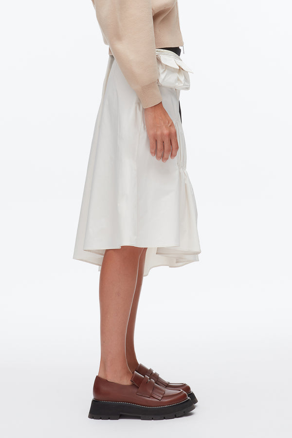 Phillip Lim Ripstop Asymmetric Skirt With Ruching IVORY
