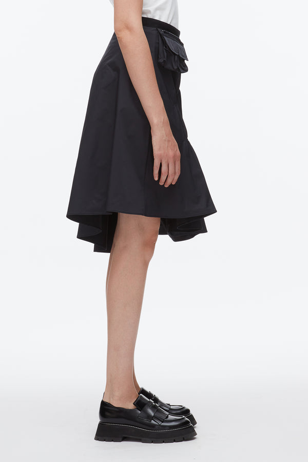 Phillip Lim Ripstop Asymmetric Skirt With Ruching MIDNIGHT
