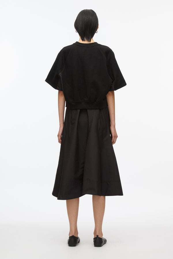 Phillip Lim Short Sleeve French Terry Combo Dress BLACK