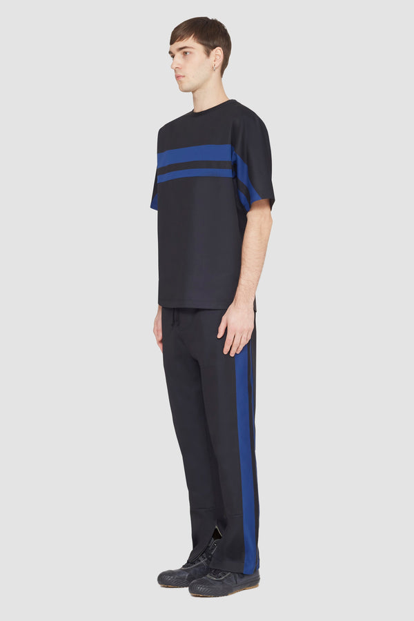 Phillip Lim Short Sleeve Stripe Ponte T-Shirt BLK MULTI