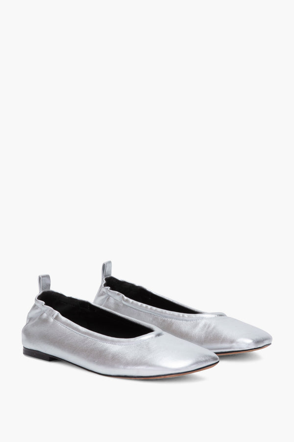 Phillip Lim Sliver ID Stretch Back Ballerina Flat SILVER