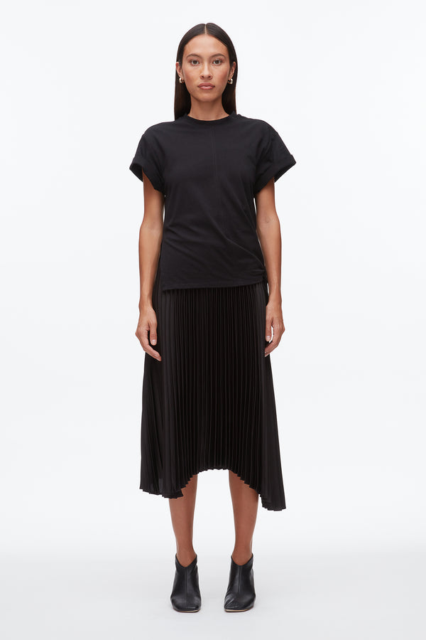 Phillip Lim T-Shirt Combo Dress With Pleated Skirt BLACK-BLACK