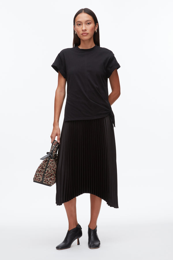 phillip lim T-Shirt Combo Dress with Pleated Skirt BLACK-BLACK