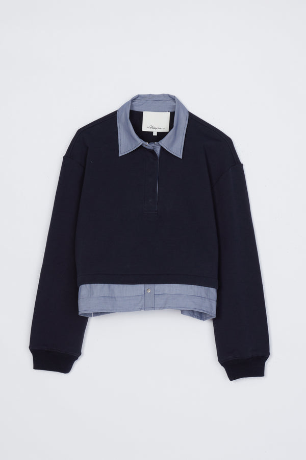 phillip lim Terry Polo With Shirt MIDNIGHT-MIDNIGHT MULTI