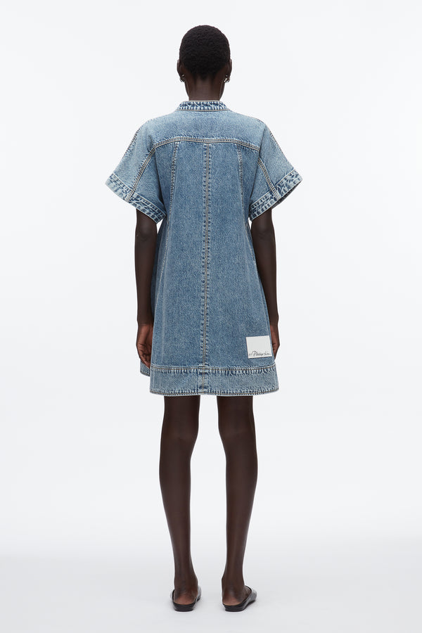 Phillip Lim Trapeze Light Denim Dress WASHED MEDIUM BLUE