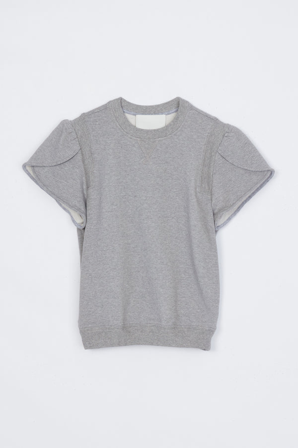 phillip lim Tulip Sleeve French Terry Top GREY MELANGE
