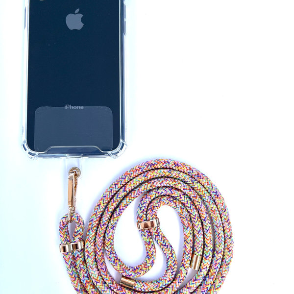Phonelace Colorful Confetti Phone Strap - Gold Metals