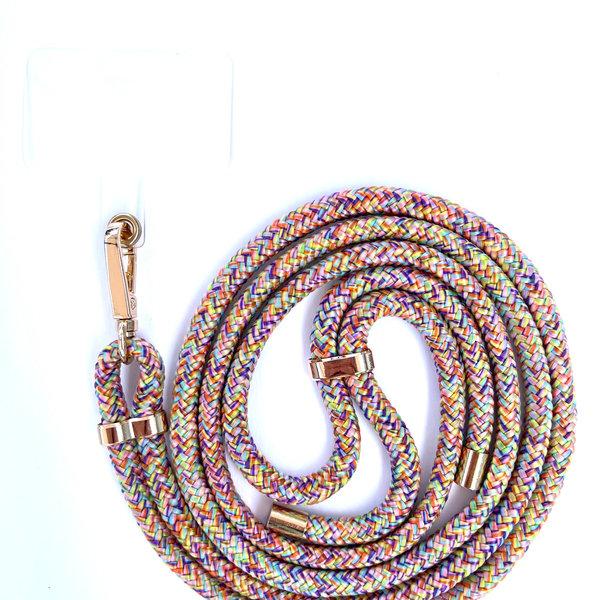 phonelace Colorful Confetti Phone Strap - Gold Metals