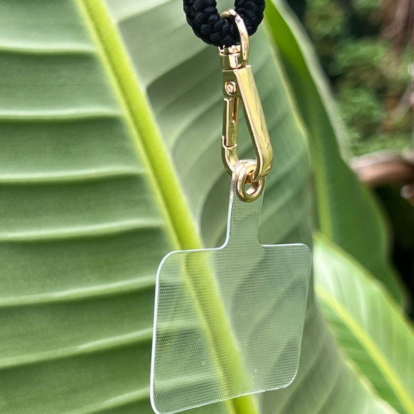 Phonelace Phone Patch Gold - Solid Black Connector Patch