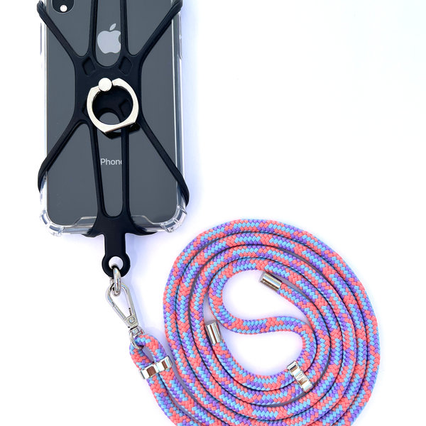 Phonelace Phone Strap Silicon Holder - Apricot Purple