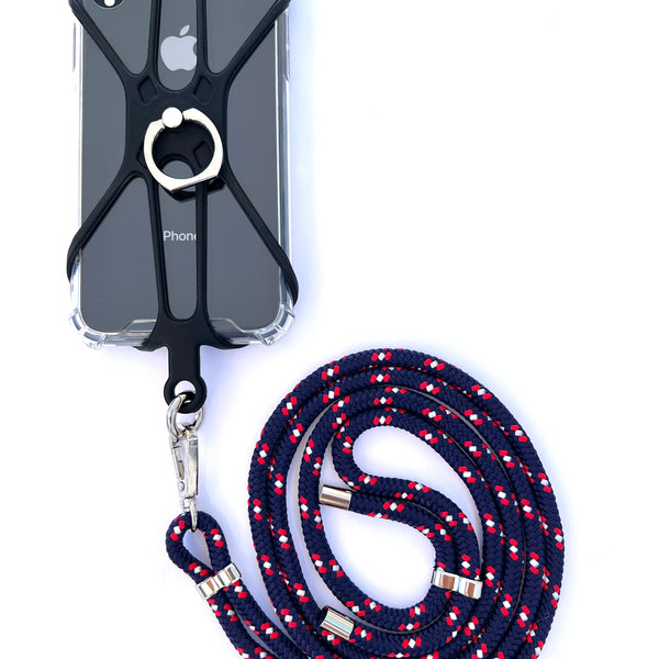 Phonelace Phone Strap Silicon Holder - Blue Red White