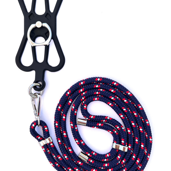 phonelace Phone Strap Silicon Holder - Blue Red White