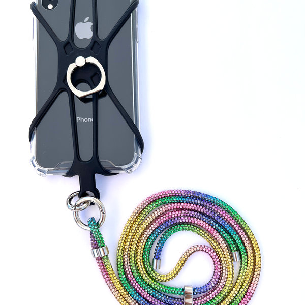 Phonelace Phone Strap Silicon Holder - Rainbow Sparkling