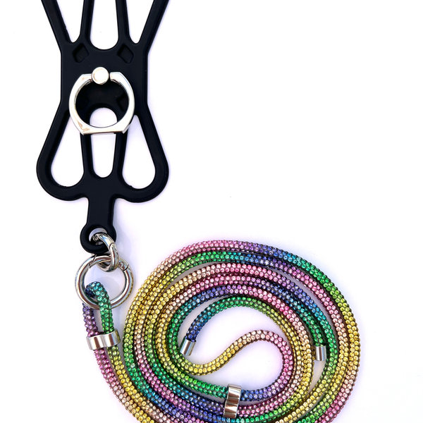 phonelace Phone Strap Silicon Holder - Rainbow Sparkling