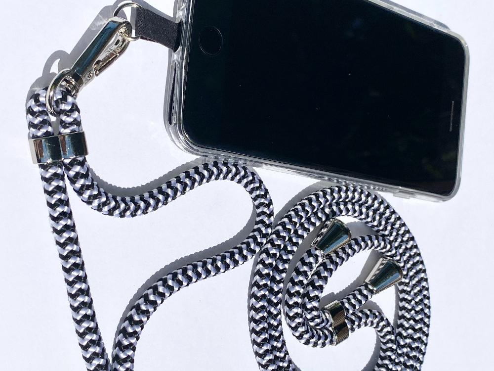 phonelace black and white stripes phone strap