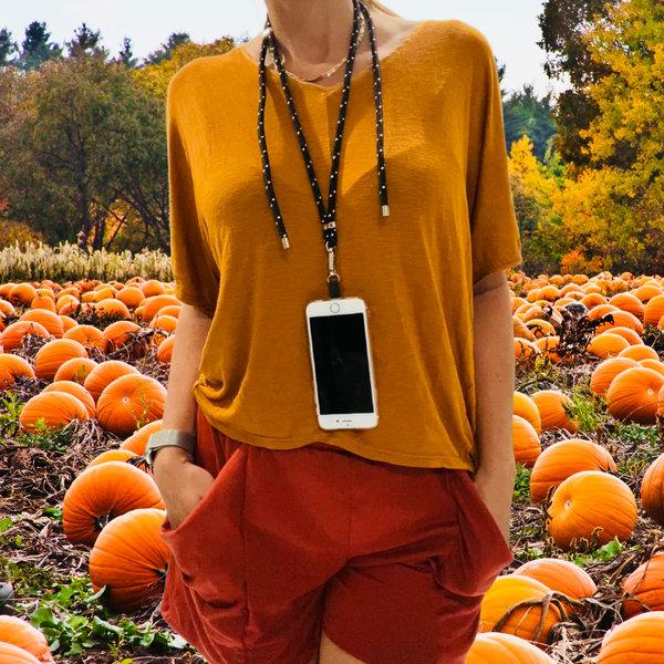 Phonelace Black With White Dots Phone Strap