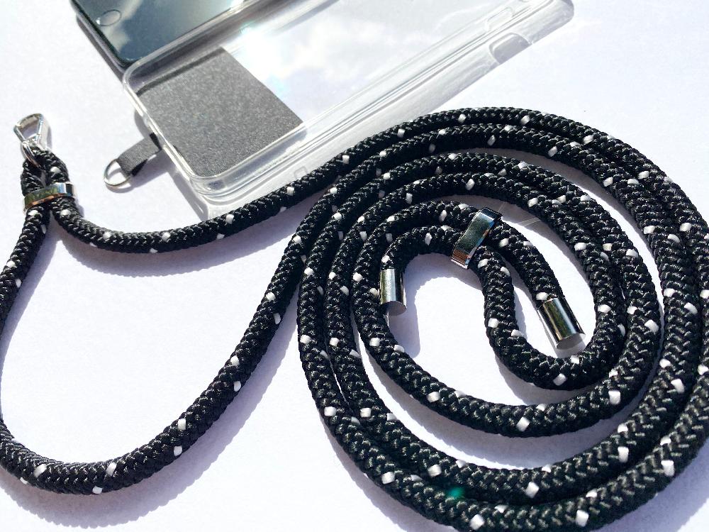 phonelace black with white dots phone strap