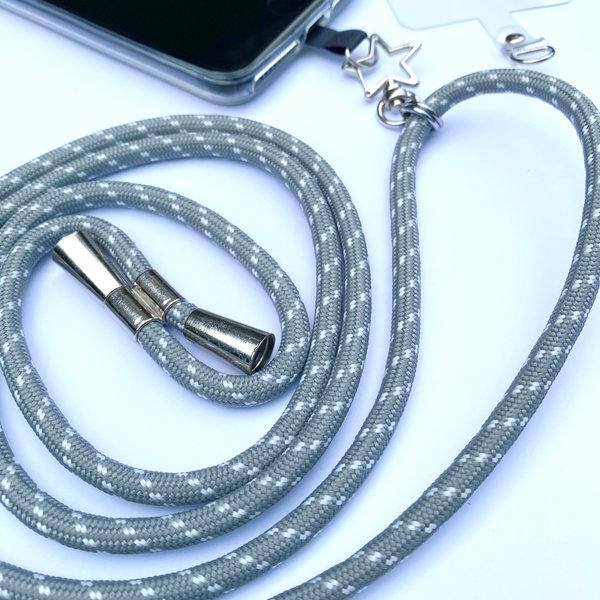 Phonelace Grey White - Star Swivel Lanyard