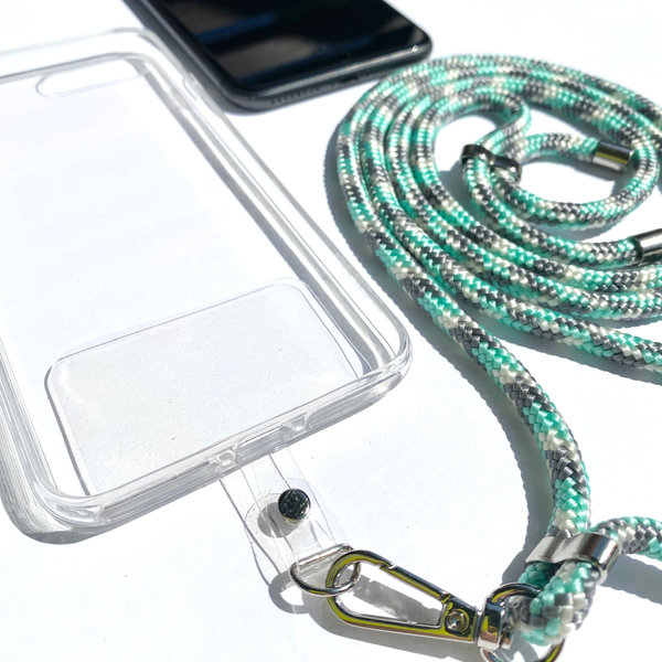 Phonelace Mint Gray White Phone Strap