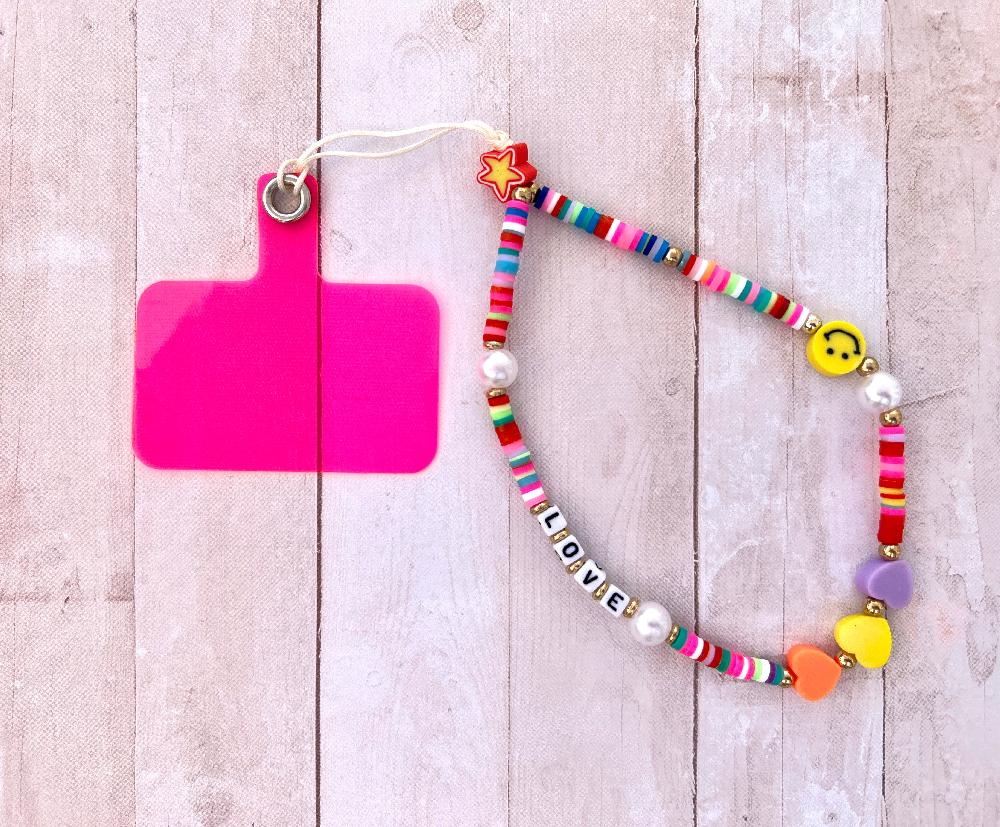 phonelace Smiley Wristlet Phone Strap LOVE