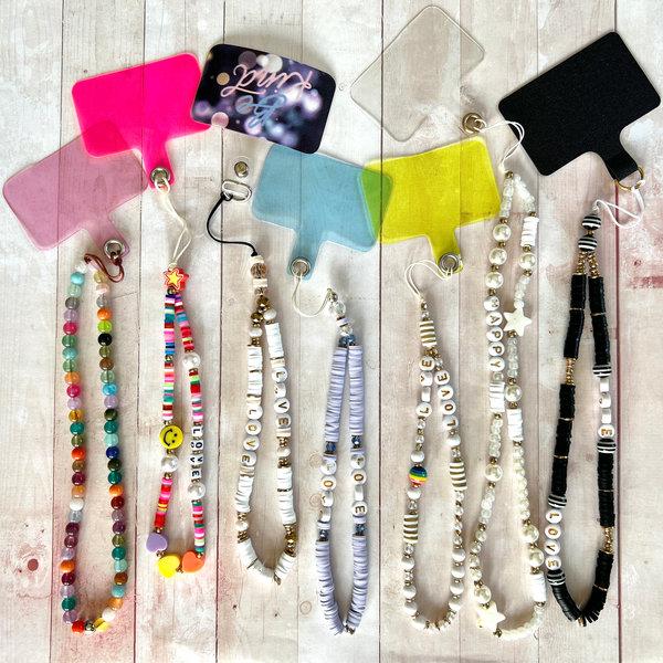 Phonelace White Star Wristlet Phone Strap HAPPY