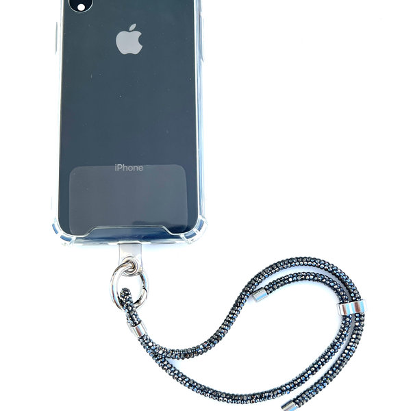 Phonelace Wristlet Phone Strap I Black Sparkle
