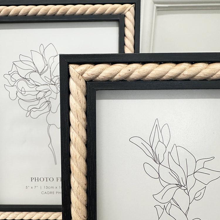 Photoframesandart 10x8" Black Photo Frame | Natural Swirl