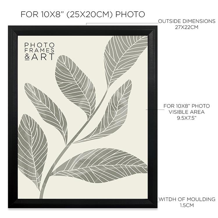 Photoframesandart 10x8" Black Photo Frame With Glass | Pack Of 4