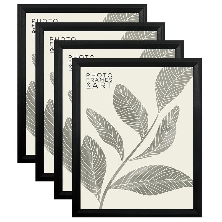 photoframesandart 10x8" Black Photo Frame With Glass | Pack of 4