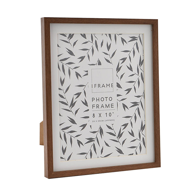 Photoframesandart 10x8 Frame For 9x7 With Glass | Teak Effect Photo Frame