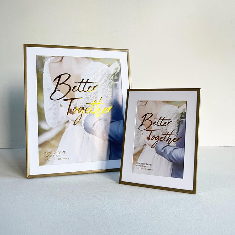 Photoframesandart 10x8" Metal Photo Frame | Champagne Gold