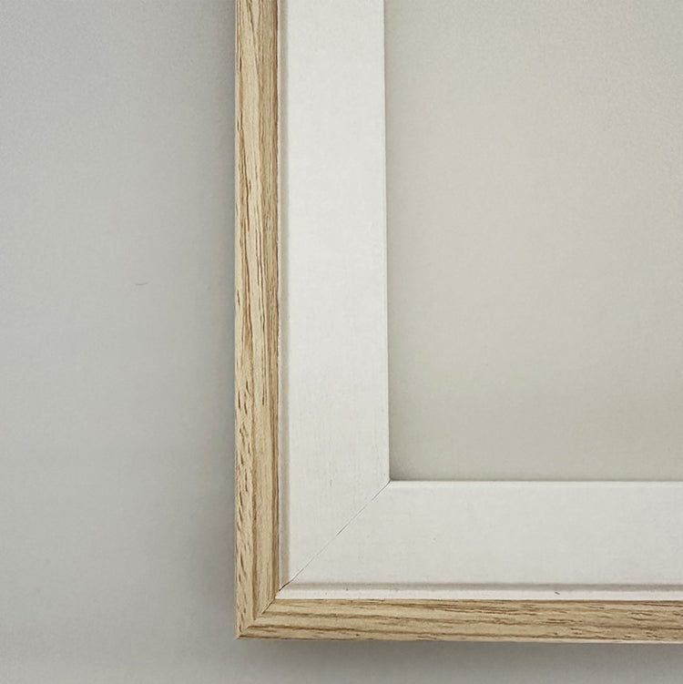 Photoframesandart 10x8" Photo Frame | Light Wood & White