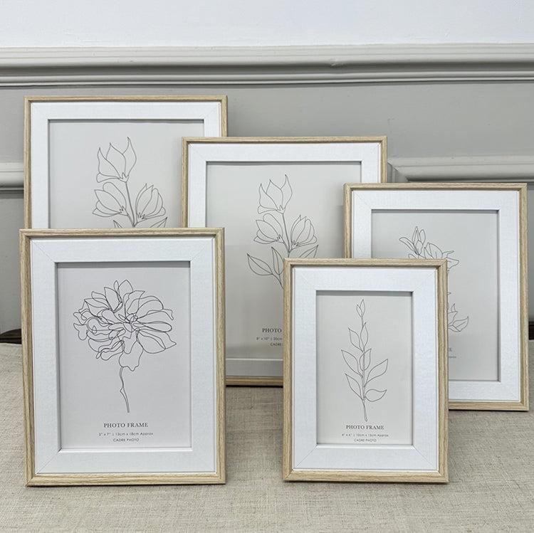 Photoframesandart 10x8" Photo Frame | Light Wood & White