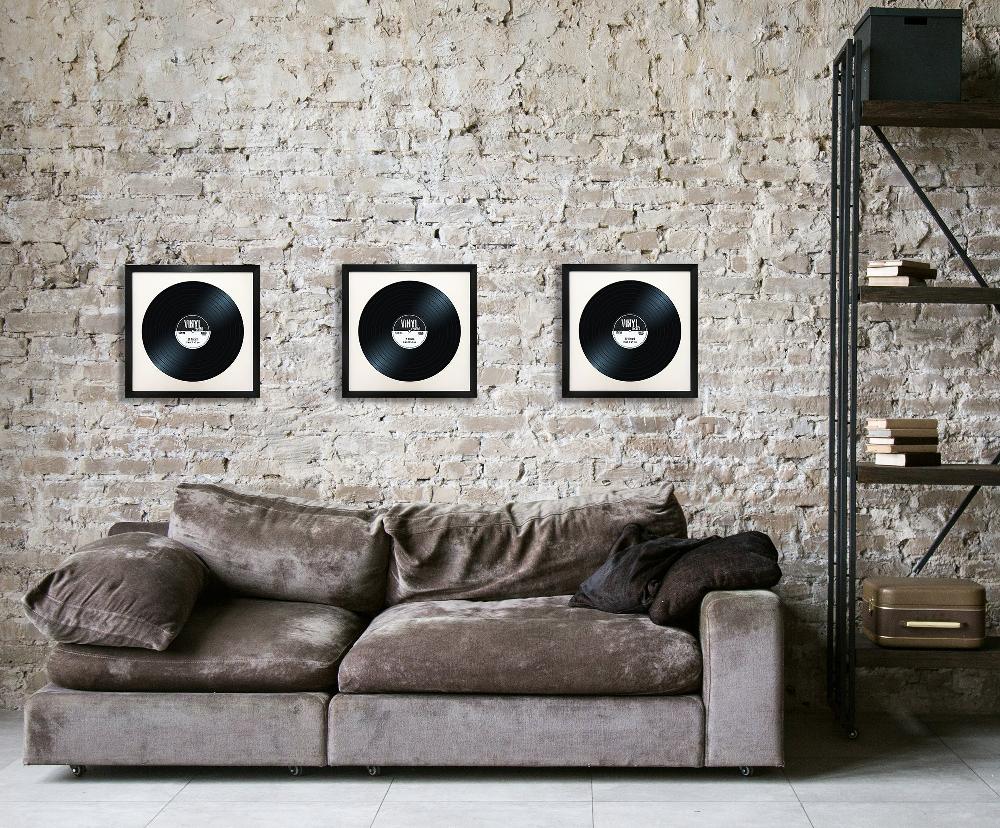 Photoframesandart 12" Vinyl Black Frame With White Mount (14"x14")