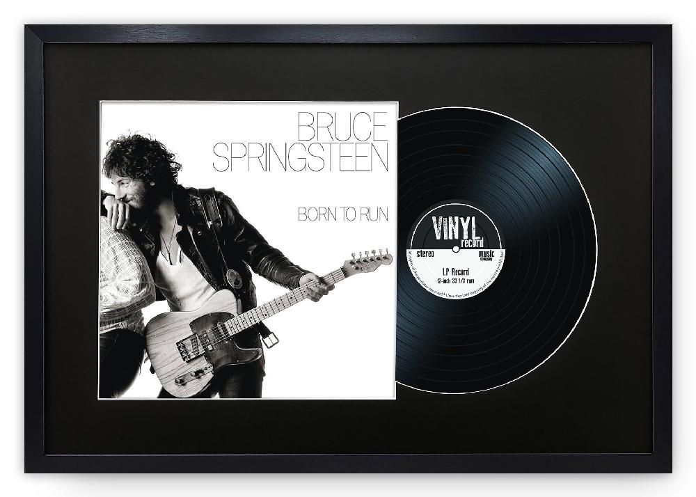 photoframesandart 12" Vinyl LP Record and Album Cover Black Frame with Black Mount (25"x17")