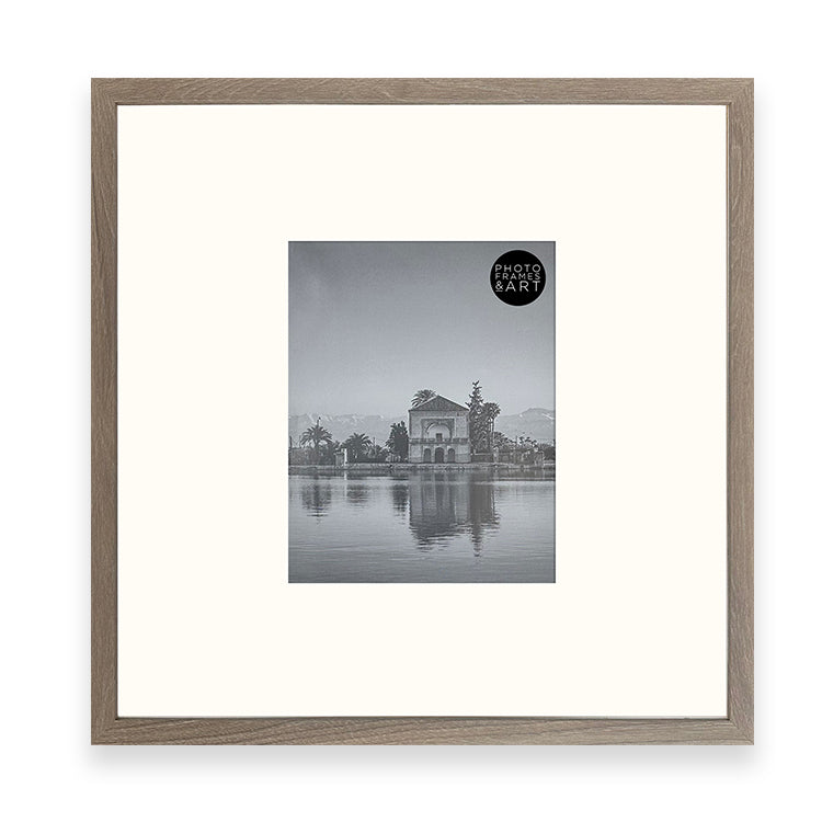 Photoframesandart 18x18" For 10x8" Wooden Washed Walnut Effect Photo Frame | Hartland Collection