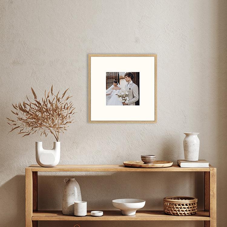 Photoframesandart 20x20" For 10x10" Wooden Oak Effect Photo Frame | Hartland Collection