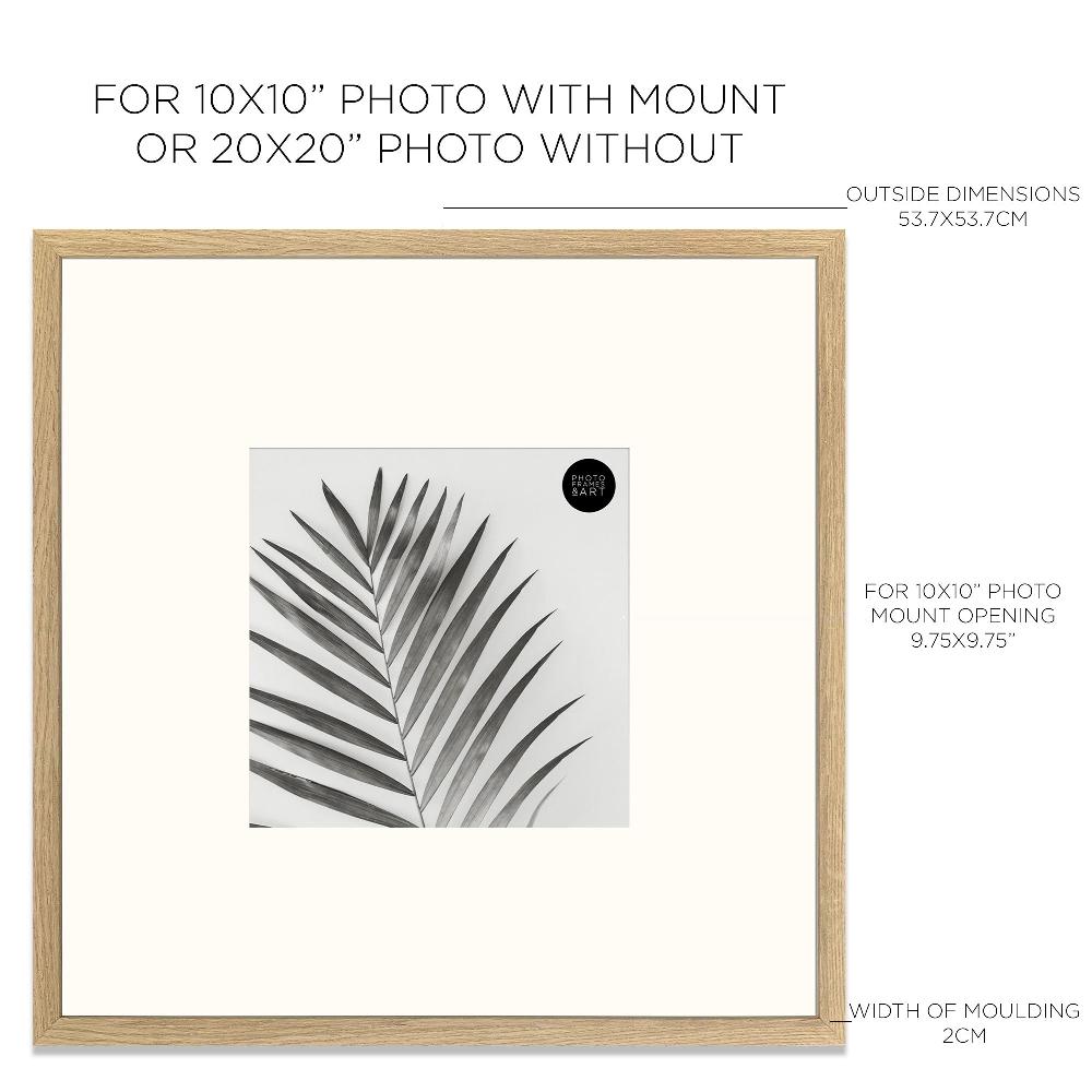 Photoframesandart 20x20" For 10x10" Wooden Oak Effect Photo Frame | Hartland Collection