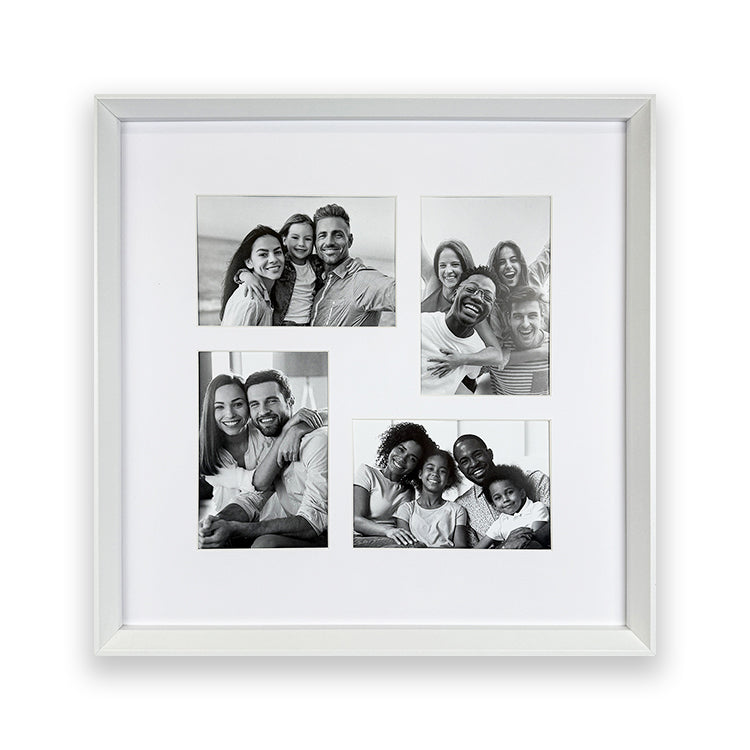 photoframesandart 38x38cms White Collage Frame | 4 Apertures
