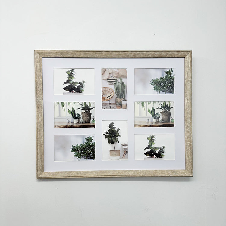 photoframesandart 44x54cms Light Wood Effect Collage Frame | 8 Apertures