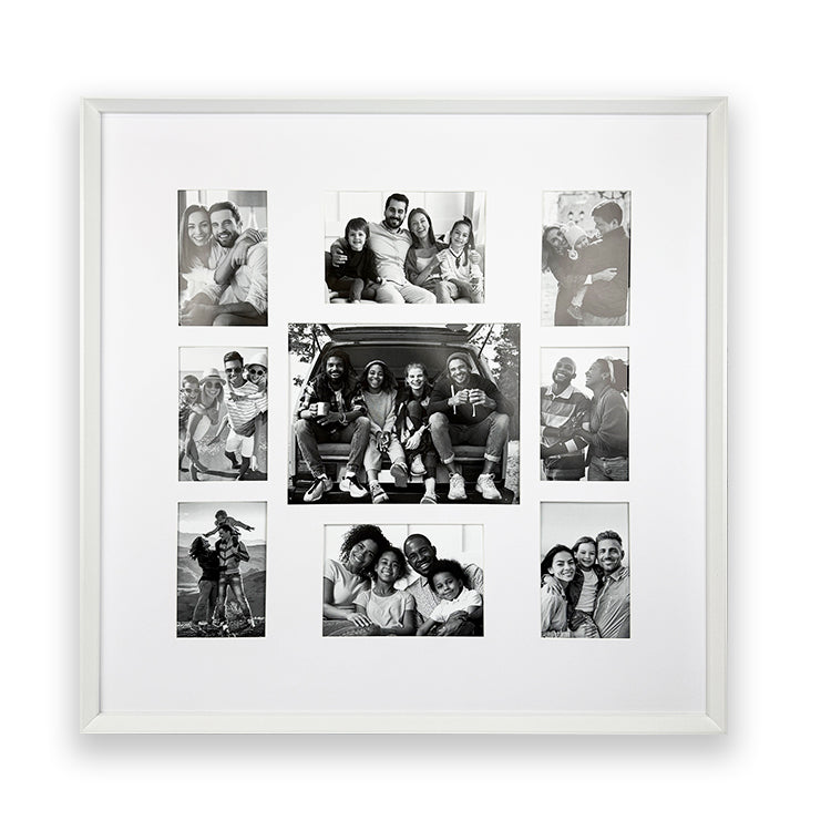 photoframesandart 64x64cms White Collage Frame | 9 Apertures