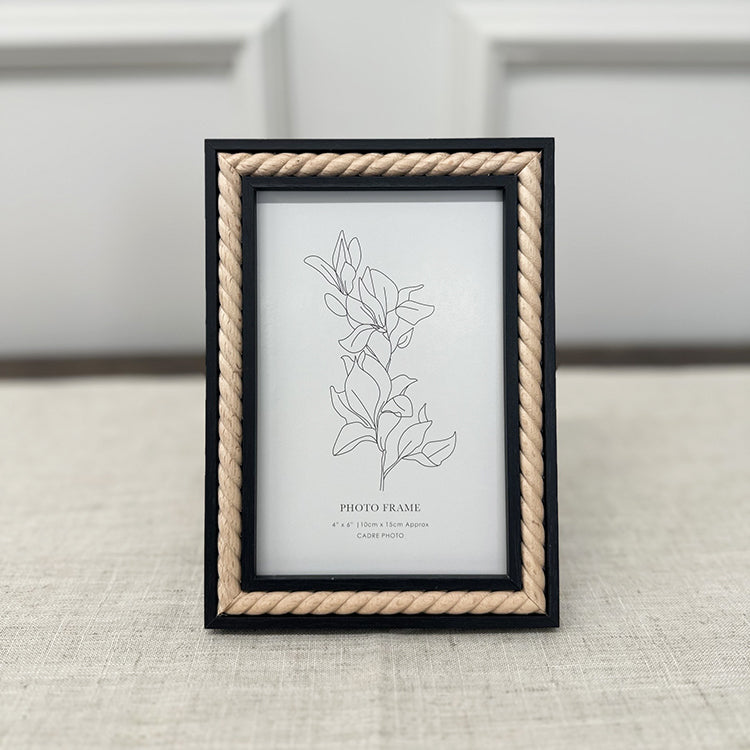 photoframesandart 6x4" Black Photo Frame | Natural Swirl