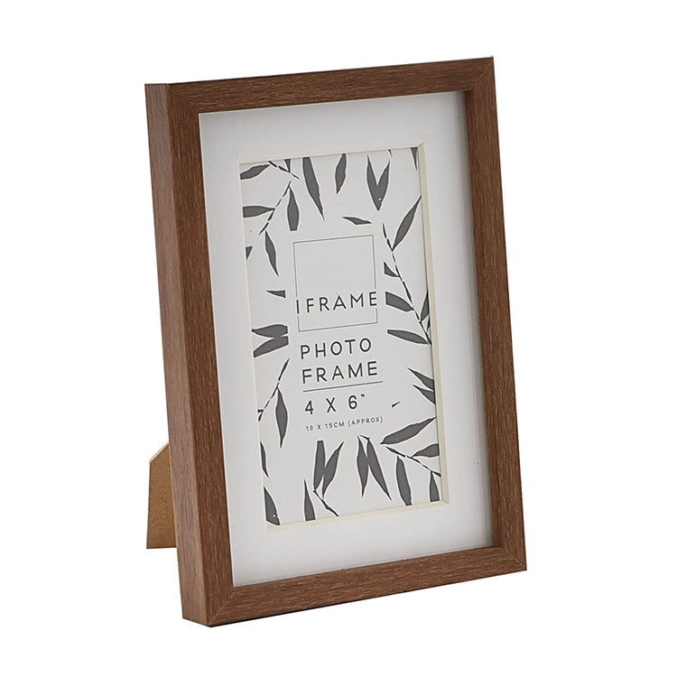 Photoframesandart 6x4 Frame For 5x3 With Glass | Teak Effect Photo Frame
